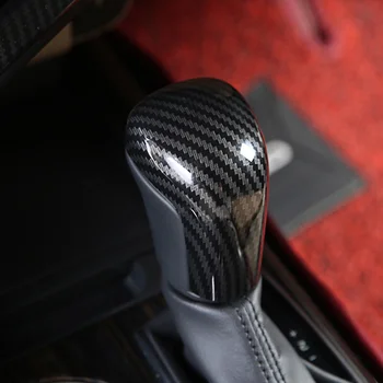 ABS Oglekļa šķiedras Toyota Yaris 2020 2021 Piederumi Auto pārnesumu pārslēgšanas sviras rokturi, roktura vāciņš melns, Uzlīmes Car styling 1gb