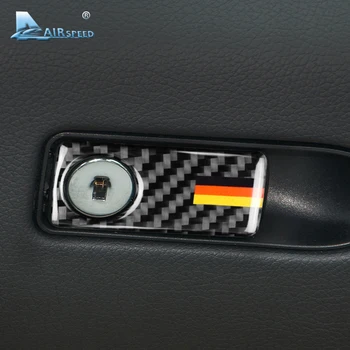 Ātrums priekš Mercedes Benz W205 C Klases C180 C200 C300 GLC Piederumi Oglekļa Šķiedras Auto Interjera Uzglabāšanas Kaste Keyhole Vāciņš Melns